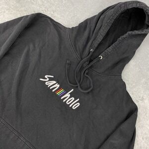 San Holo Hoodie Mens Size L Black Dance Music Sweatshirt EDM Embroidered Bitbird